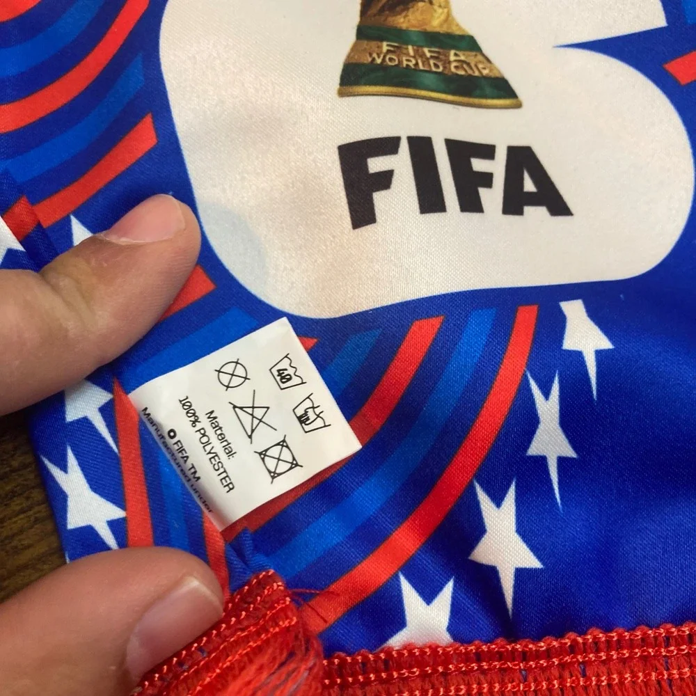 FIFA World Cup 2026 Fan Scarf Set 2 Pack US CAN MEX Soccer Black Blue Fringe NEW